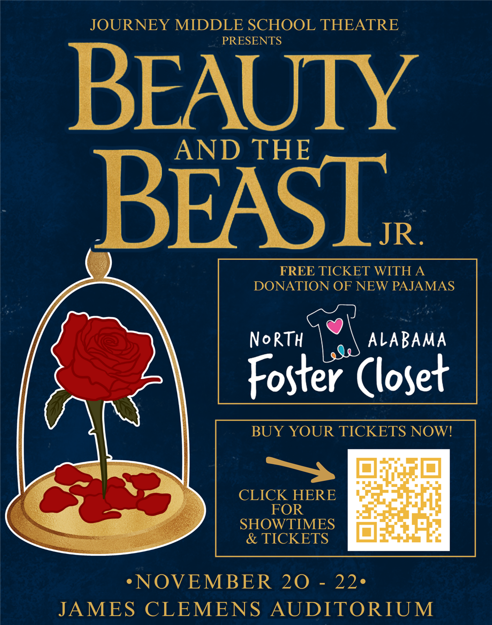 Poster for theatrical show beauty and the beast
